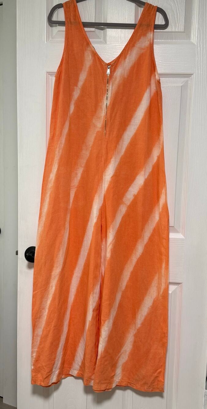 Vasna Italy Women's Linen Blend Tie Dye Jumpsuit Size Medium